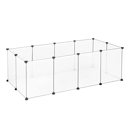 1Set Weiß Grau Indoor DIY Laufstall Übungstraining für Kleintiere Welpen Kaninchen Hasen Kätzchen Katze Hund Haustier Zaun,transparent, von OJRF