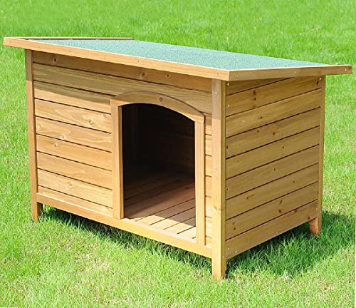 Hundehütte Massivholz Outdoor Zwinger Katzenhaus Zelte Welpen Kleintierkäfig mit wasserdichtem auslaufsicherem Heimtierbedarf,Hellbraun, von OJRF