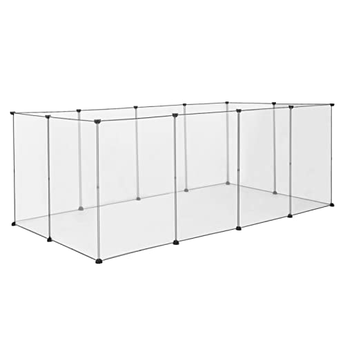 Pet Fences Transparent DIY Outdoor Enclosure Pet Playpen for Rabbits Guinea Pigs Puppy Cat Run Kennel Playing Sleeping Room,transparent, von OJRF