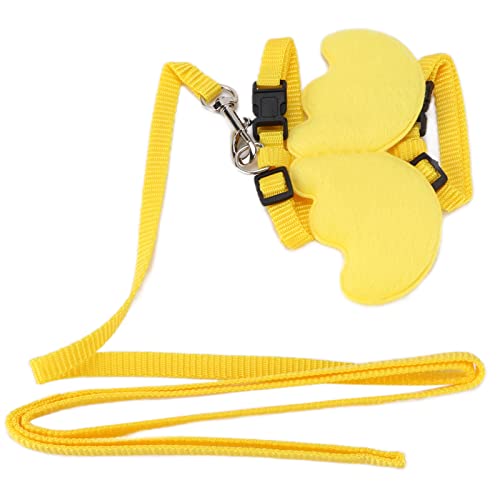 Pet Harness Leine Set, verstellbare Außenseite Walking Chicken Ducks Leine Rope Brustgurt für Ente(Gelb, S) von OKAT