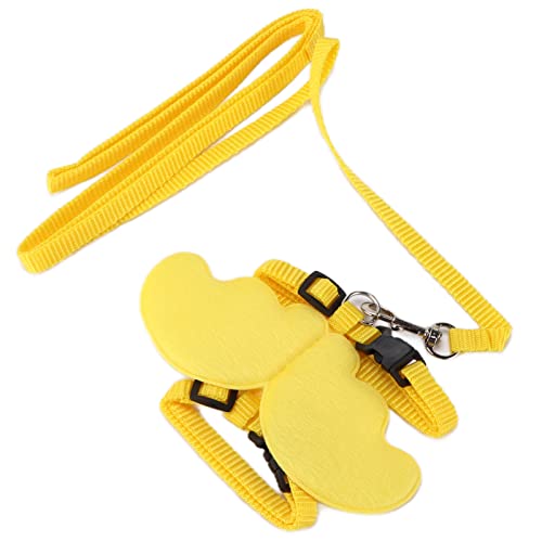 Pet Harness Leine Set, verstellbare Außenseite Walking Chicken Ducks Leine Rope Brustgurt für Ente(Gelb, m) von OKAT