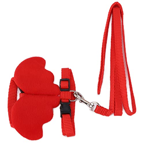 Pet Harness Leine Set, verstellbare Außenseite Walking Chicken Ducks Leine Rope Brustgurt für Ente(rot, S) von OKAT