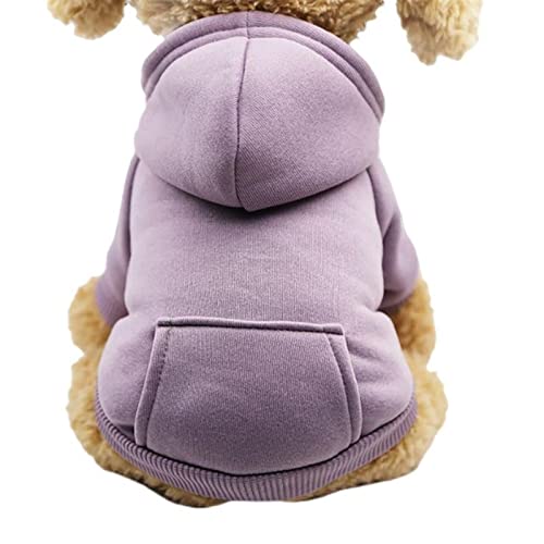 Haustier-Hundekleidung für kleine Hunde, warme Kleidung, Hundemantel, Welpen-Outfit, Haustierkleidung, großer Hund, Kapuzenpullover, Chihuahua-Violett, XS von OKGD