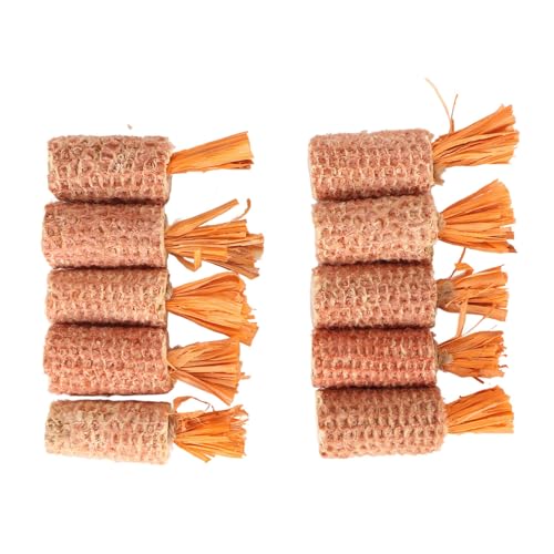 10-teiliges Hamster-Maiskolben-Spielzeug, karottenförmiges Zähneknirschspielzeug, Kaninchen-Maiskolben-Kauspielzeug für Hamster, Meerschweinchen, Kaninchen, Papageien (Orange S Size) von OKJHFD