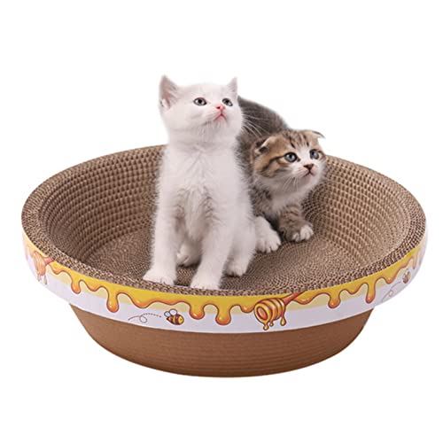 Cat Scratching Board, Double Layer Removable Cat Scratcher Cardboard Bowl Cat Scratch Pad Lounge Cat Bed for Indoor Cats Grinding Claw Cat Furniture von OKJHFD