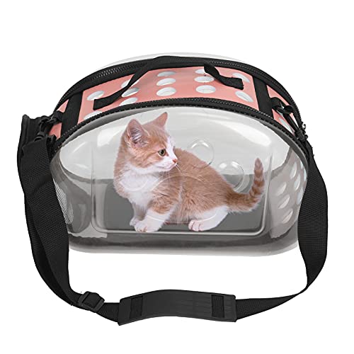 Hundekatzentasche Handtasche, zusammenklappbares Haustaschen im Freien, transparentes Katzenpupfträger -Schulterkäfig mit Netzfenstern zum Wanderwanderungen im Freien im Freien im (S) von OKJHFD