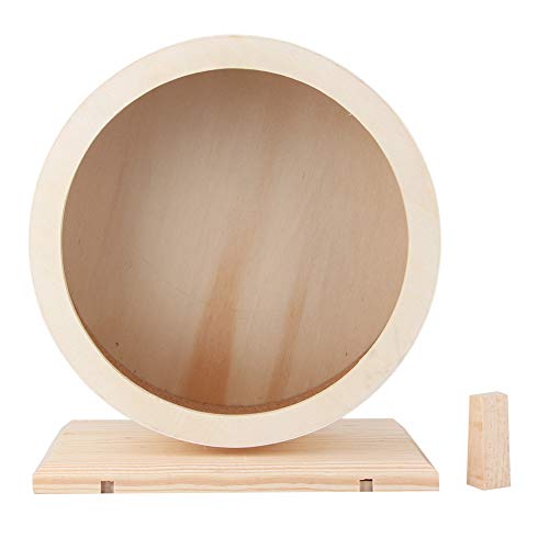 Laufrad aus Holz, lautloses Laufrad-Spielzeug für Haustiere, rutschfestes Laufrad-Spielspielzeug für Hamster, Ratten, Rennmäuse, Mäuse, Chinchillas, Igel, Meerschweinchen (Medium Size) von OKJHFD