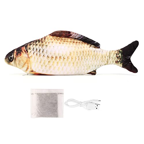 OKJHFD Bewegliches Fisch-Katzenspielzeug, realistisches Flopping-Katzenminze-Kicker-Spielzeug, USB-wiederaufladbare elektrische Simulation künstlicher Fische, Katzenspielspielzeug, (Crucian Carp) von OKJHFD