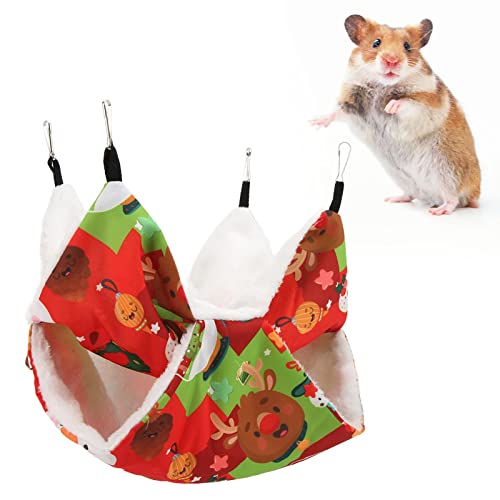 OKJHFD Hängende Hängematte für kleine Tiere, doppelschichtiger hängender Bettkäfig, weiches, warmes Meerschweinchen-Versteck, hängendes Rattenspielzeug, Haustierzubehör für (Double Hammock) von OKJHFD