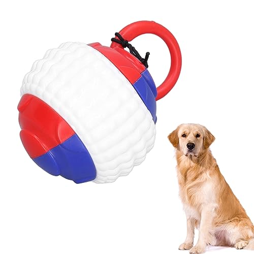 OKJHFD Haustier-Trainings-Wurfball, interaktiver Outdoor-Wurfball für Haustiere mit einziehbarem Kordelzug, Gummi-Hundespielzeug für interaktives Spielen mit Pet Fetch Catch Throw und (Dark Blue) von OKJHFD