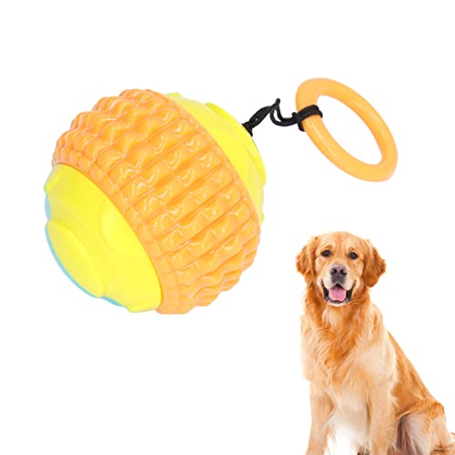 OKJHFD Haustier-Trainings-Wurfball, interaktiver Outdoor-Wurfball für Haustiere mit einziehbarem Kordelzug, Gummi-Hundespielzeug für interaktives Spielen mit Pet Fetch Catch Throw und (Dutch orange) von OKJHFD