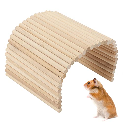 OKJHFD Hölzerne Hamsterbrücke, Flexibles Holzversteck, Klettertunnel für kauende Nagetiere aus Birke, biegsame Brücke für Kleintiere, Rampe, Hüttenversteck für Meerschweinchen, (20 * 30CM) von OKJHFD