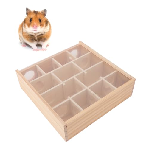 OKJHFD Hölzernes Hamster-Tunnel-Labyrinth mit Abdeckung, interaktiver Hamster-Versteck-Tunnel zum Erkunden von Spielzeug, kleine Haustiertiere, Holzspielzeug für Ratten, Mäuse, Mäuse, von OKJHFD