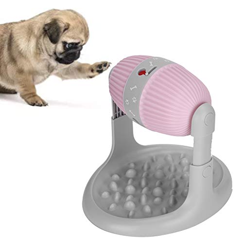 OKJHFD Hunde-Puzzle-Spielzeug, multifunktionales Hundetraining, auslaufender Futterball, interaktiver Spin-Futterspender für Katzen, kreativer Leckerli-Spender für intelligente kleine (Pink) von OKJHFD