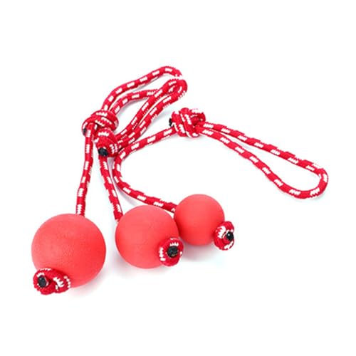 OKJHFD Hundeball-Seilspielzeug, Haustier-Seilball, interaktiver, bissfester, sicherer Hunde-Gummiball mit Seil für Outdoor-Training und Zahnreinigung und Kauspielzeug (5.5cm) von OKJHFD