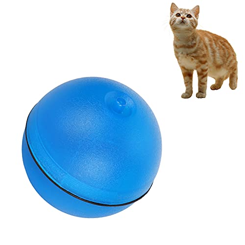 OKJHFD Interaktiver Katzenspielzeugball, 360 Grad automatisch rotierende rollende Bälle, Spielzeug, USB wiederaufladbar, LED-Licht, Unterhaltung, Haustier-Übungsjagd, Spielzeug, (Battery Model Blue) von OKJHFD