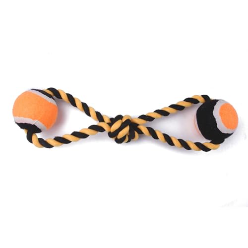 OKJHFD Pet Rope Tennis Ball Toy, Bite Resistant Teeth Cleaning Interactive Dog Cotton Rope Chewing Toy or Small Medium Dogs Puppies Training Playing Teeth Cleaning von OKJHFD