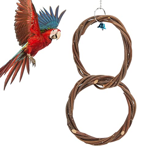 OKJHFD Vogel Schaukel Baumwoll Seil Ring, Doppel Ring Vogel Papagei Käfig Hänge stangen Spielzeug, Vogel Schaukel Seil Bett sicheres Spielzeug für Wellens ittich Canary Sittich Love-Bird von OKJHFD