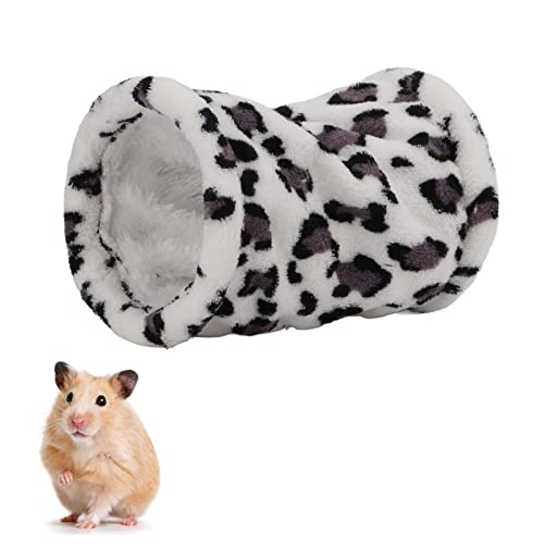 Winter-Kleintiertunnel, warmes Hamster-Versteck-Tunnelspielzeug, reversibler Kuscheltunnel, zusammenklappbares Spielzeugzubehör für Ratten, syrische Hamster, Frettchen, (Single Pass) von OKJHFD