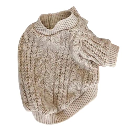 Hunde-Strickpullover, warme, stilvolle Haustier-Zopfstrick-Kleidung, bequemer Hunde-Strickpullover für kleine Hunde, Zwergspitz, Teddy, Bichon-Pudel (L) von OKOVO