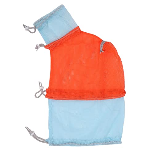 Katzenpflegetasche, atmungsaktive, multifunktionale Katzenpflegetasche, verhindert Kratzer, verstellbare Katzen-Duschnetztasche zum Baden, Krallenschneiden, Füttern, (Third generation blue+orange) von OKOVO