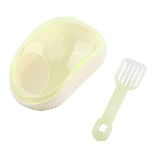 OKOVO 3 Farben Haustier-Hamster-Badezimmer, transparenter Hamster-Sand-Badebehälter, Badesand, Sauna, Toilette, Waschraum-Box mit Schaufel für kleine Hamster-Haustiere, Käfigzubehör (Yellow) von OKOVO