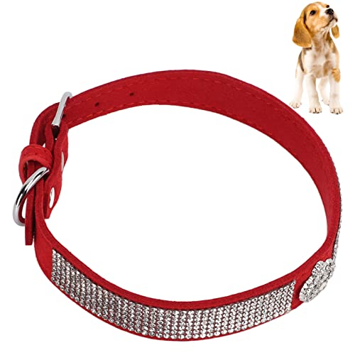 Strass-Hundehalsband, funkelnder Kronen-Diamant-Schmuck, Haustierhalsband mit Metallschnalle, weiches, süßes Strass-Hundehalsband für Hunde und Katzen (L) von OKOVO