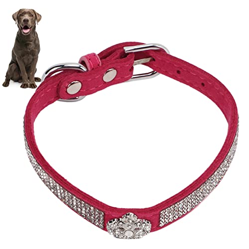 Strass-Hundehalsband, funkelnder Kronen-Diamant-Schmuck, Haustierhalsband mit Metallschnalle, weiches, süßes Strass-Hundehalsband für Hunde und Katzen (S) von OKOVO