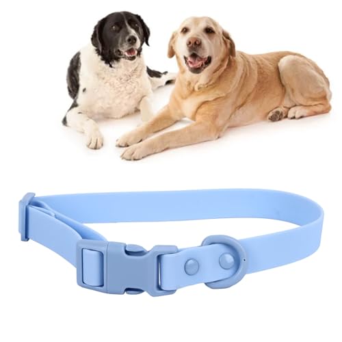 Verstellbares Hundehalsband, weiches, Flexibles, bequemes PVC-Hundehalsband, leicht zu reinigendes Silikon-Hundehalsband, verstellbar, eng anliegend und sicherer Sitz für kleine, (31–50 cm) von OKOVO