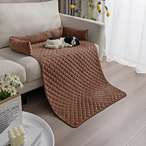 Hundebetten Hundekissen - Sofaschutz, OKYUK handgefertigtes Hundebett waschbar, hundekissen，Couchkissen, Hundematte Flauschiges Hundebett für große, mittelgroße & kleine HundeGrosse (Kaffee，75*120cm) von OKYUK