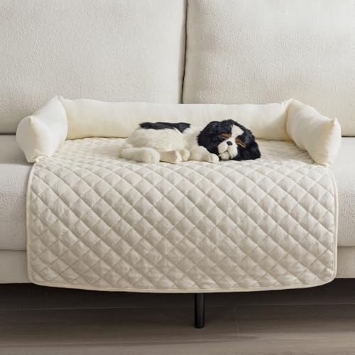 OKYUK Hundebetten Hundekissen - Sofaschutz, handgefertigtes Hundebett waschbar, hundekissen，Couchkissen, Hundematte Flauschiges Hundebett für große, mittelgroße & kleine HundeGrosse (Beige，90× 90cm) von OKYUK