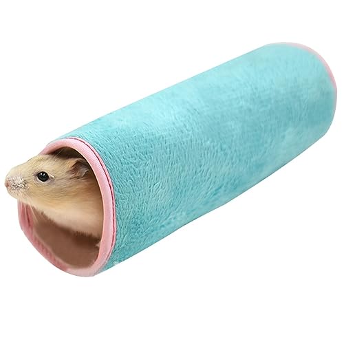 Hängematten-Tunnel für Hamster, weich, winddicht, für den Winter, hängend, Rosa und Blau von OLACD