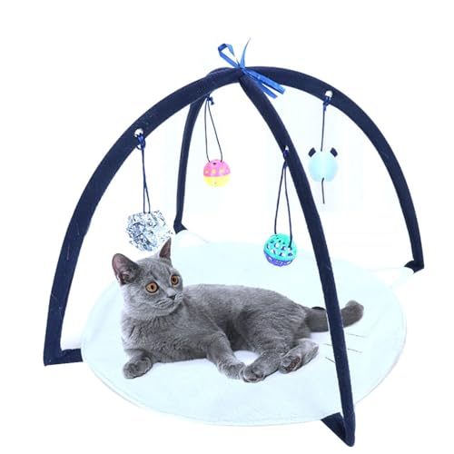 Interaktives Katzennest Aktivitätszentrum mit faltbarer Spielmatte, weiches waschbares Katzenzelt, lustiges Katzenbett mit hängendem Spielzeug von OLACD