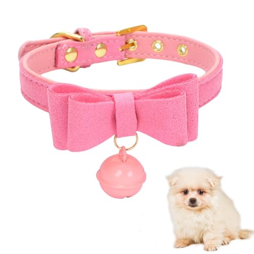 Kätzchen-Halsband mit Glöckchen, niedliche Fliege, Haustierhalsband für Welpen, Hunde, sicher, weiblich, Mädchen, Katzenhals, Kätzchen von OLACD