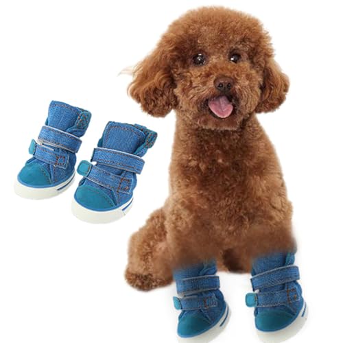 Modische, lässige Hundestiefel, rutschfest, einzigartige Gummistiefel, Welpenschuhe, 4 Stück von OLACD