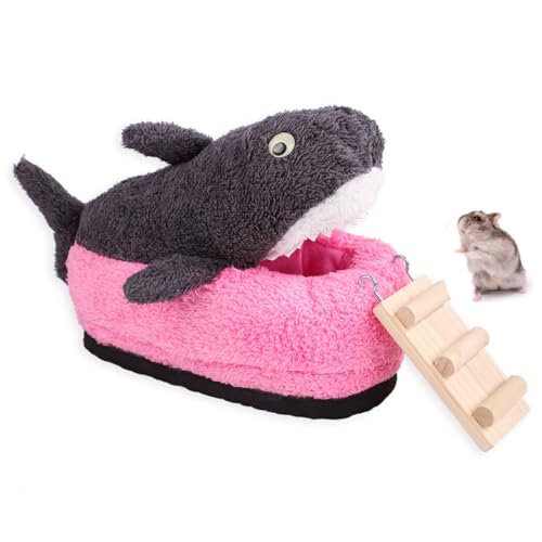 Niedliches, warmes Hai-Thema, Mehrzweck-Schlafplatz für Kleintiere – Hamster-Winter-Plüsch-Bettwäsche von OLACD