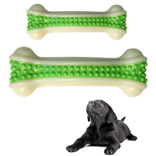 OLACD Niedliches Kauspielzeug für Hunde mit Rindfleischduft: leichtes knochenförmiges interaktives und tragbares lustiges Welpenspielzeug zur Zahnreinigung von OLACD