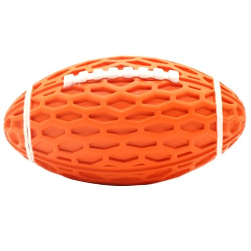 OLACD 【Rugby Ball Shaped Dog Squeaky Chew Toy】Robust Portable Rubber Interactive Puppy Tething Aid for Small, Medium and Large Breeds von OLACD