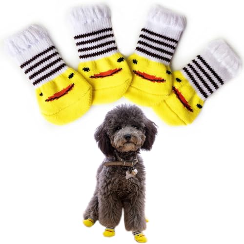 OLACD Weiche, gemütliche Welpensocken, elastisch, rutschfest, leicht, 4 Stück, waschbar, Haustierpfotenschützer, Hund von OLACD