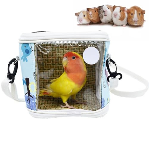 Reisetasche für kleine Tiere, große Kapazität: leicht zu transportierende, weiche Reißverschluss-Tragetasche für Hamster mit transparentem Design, Kühltasche von OLACD