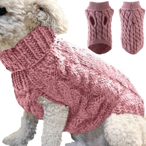 Rollkragen-Strickwaren für große Hunde, warm, atmungsaktiv, dekorativer Acryl-Pullover, waschbar, Kleidung von OLACD