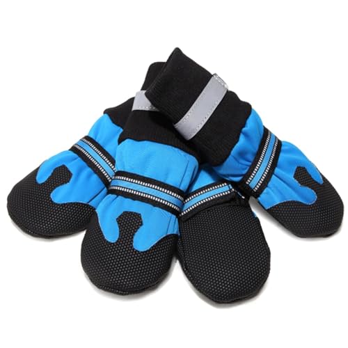 Welpenstiefel, rutschfest, atmungsaktiv, reflektierend, Pfoten-Hunde: Socken, wasserdicht, warm, 4 Stück von OLACD