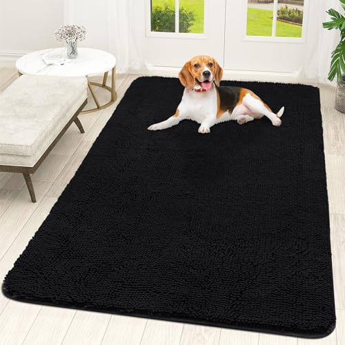 OLANLY Hunde-Fußmatte für schlammige Pfoten 70 x 46 cm, absorbiert Feuchtigkeit und Schmutz, saugfähige, rutschfeste waschbare Matte, schnell trocknende Chenille, Schlammmatte für Hunde, von OLANLY