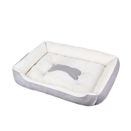 OLEOJH Hundebett, groß, wasserdicht, rechteckig, mit rutschfester Unterseite, Haustiersofa, geeignet für Katzen und Hunde, Grau, 50 x 40 cm von OLEOJH