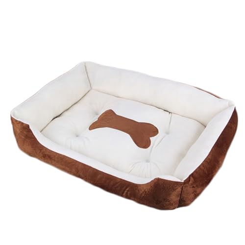 OLEOJH Hundebett, groß, wasserdicht, rechteckig, mit rutschfester Unterseite, Haustiersofa, geeignet für Katzen und Hunde, Kaffee, 50 x 40 cm von OLEOJH