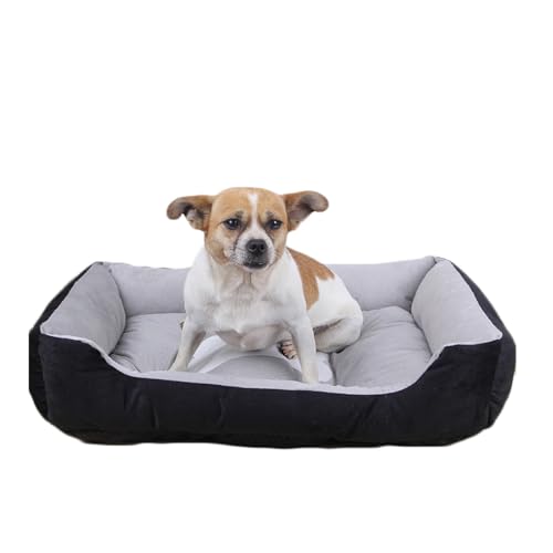 OLEOJH Hundebett, groß, wasserdicht, rechteckig, mit rutschfester Unterseite, Haustiersofa, geeignet für Katzen und Hunde, Schwarz, 50 x 40 cm von OLEOJH