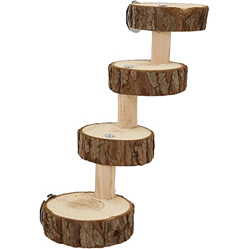 Vogelhaus Kreative Holzleiter, Vintage-Vogelkäfig, Vogelzahnpflege-Backenspielzeug, Holz-Kauspielzeug für kleine Vögel, braun Heimtiercenter von OLOTU