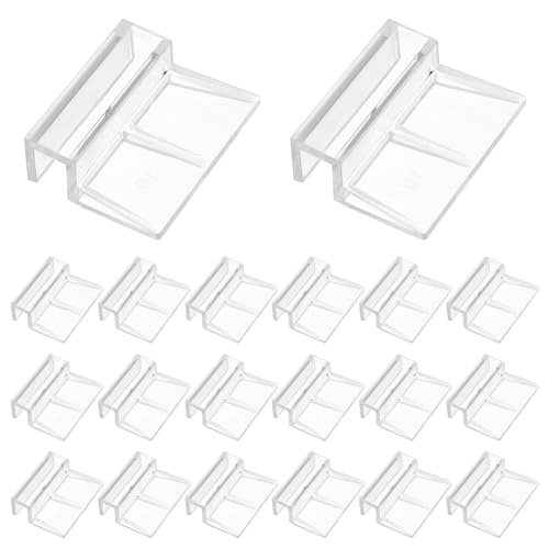 OLYCRAFT 20 Stück Aquarium-Deckel-Clips, 10 mm, Acryl, randloses Glas, Baldachin-Clips, Halter, transparenter Acryl-Stützhalter für Aquarium, Aquarium, Clip-Stützhalter von OLYCRAFT