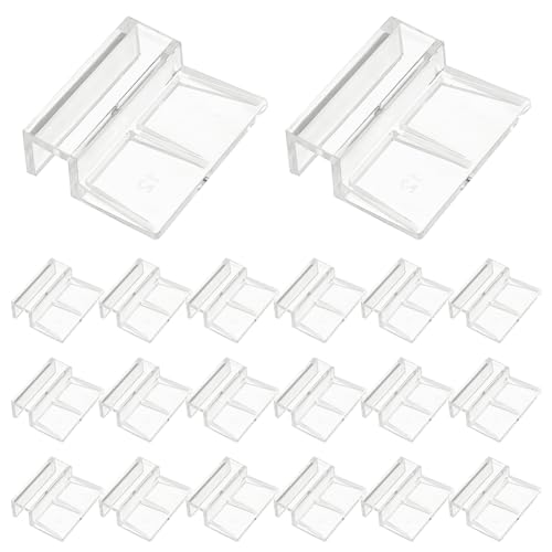 OLYCRAFT 20 Stück Aquarium-Deckel-Clips, 12 mm, Acryl, randloses Glas, Baldachin-Clips, Halter, transparenter Acryl-Stützhalter für Aquarium, Aquarium, Clip-Stützhalter von OLYCRAFT