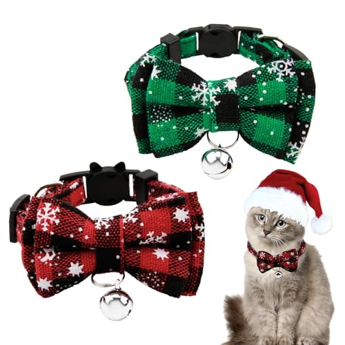 Weihnachtliches Katzenhalsband (Rot + Grün) von OMCGG